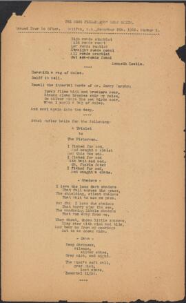 The Song Fishermens' song sheet, number 4