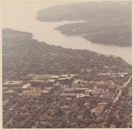 Aerial photograph of Dalhousie University Campus and the Northwest Arm