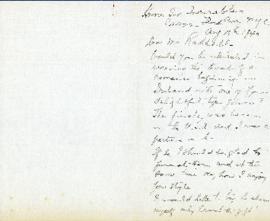 Correspondence between Thomas Head Raddall and Mrs. M.S. Mitchell