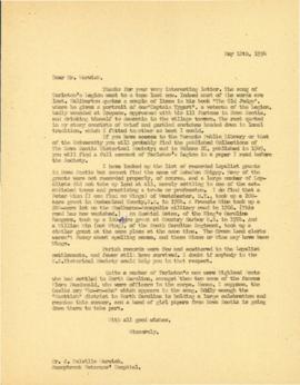 Correspondence between Thomas Head Raddall and J. Melville Warwick