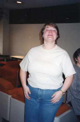 Photograph of Janet Larson in the Killam Memorial Library staff lounge