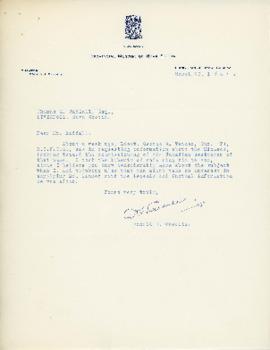 Correspondence between Thomas Head Raddall and Donald K. Crowdis