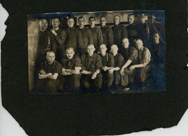 Photograph of a group of unidentified workers in the Dalhousie Unit at the No. 7 Overseas Station...
