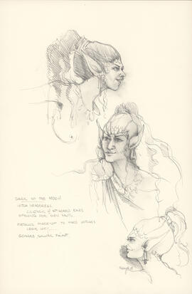 Costume design for witch headdresses