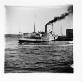 Photograph of the paddle steamer named City of St. John leaving the Packet Wharf at Liverpool