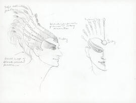 Sketch of headdress detail for Black Swan