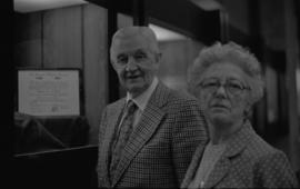 Photograph of Mr. and Mrs. William R. Bird at the Killam Library, Dalhousie University