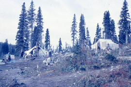 Photograph of tents in Davis Inlet, Newfoundland and Labrador