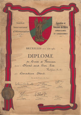 Diplôme de Croix D'Honneur décerné à Oland and Son Ltd.
