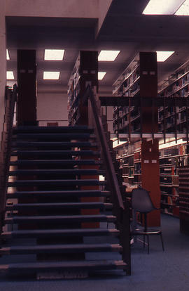 Photograph of the W.K. Kellogg Health Science Library staircase