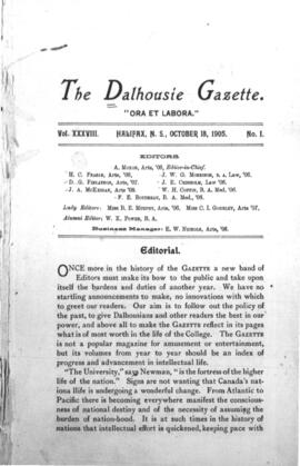 The Dalhousie Gazette, Volume 38, Issue 1