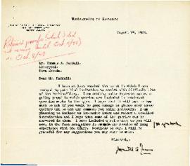 Correspondence between Thomas Head Raddall and Harold Innis