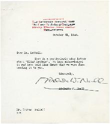 Correspondence between Thomas Head Raddall and Esse B. Hamot