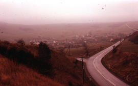 Photograph of a street and landscape between Bitburg and Daun