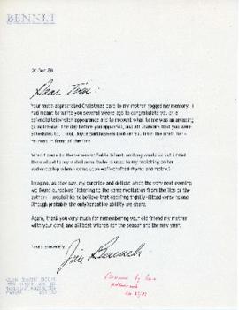 Correspondence between Thomas Head Raddall and Jim Bennet