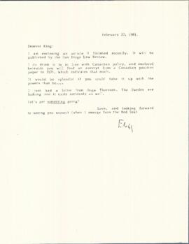 Correspondence between Elisabeth Mann Borgese and John King Gordon