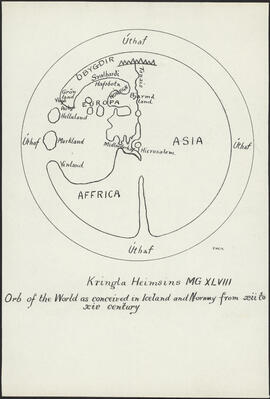 Unpublished drawing by Thomas Hayward : Kringla  Heimsins Map