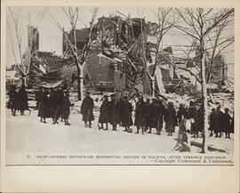 Photograph of damage from the Halifax Explosion in a residential area