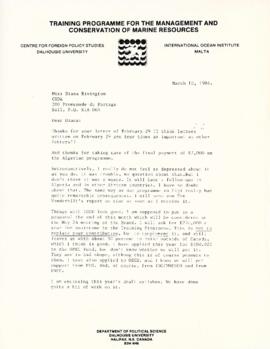 Correspondence between Elisabeth Mann Borgese and various Canadian governmental departments and o...