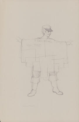 Costume design for man wearing Financial Times