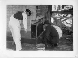 Photograph of the cornerstone of the Arts & Administration Building being laid