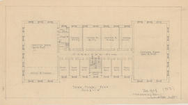 Technical drawing of the third floor plan of a Dalhousie arts building
