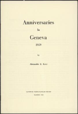 Anniversaries in Geneva, 1959