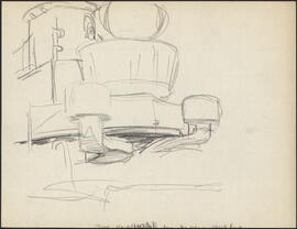 Charcoal and pencil study sketch by Donald Cameron Mackay of exhaust and ventilation equipment on...