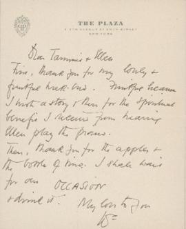 Letter from William Somerset Maugham to Ellen Ballon and Sally Ryan