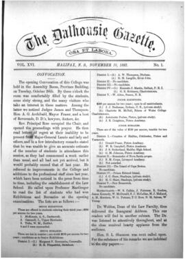 The Dalhousie Gazette, Volume 16, Issue 1