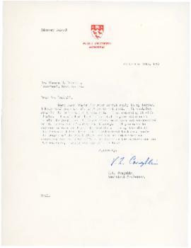 Correspondence between Thomas Head Raddall and V. L. Coughlin