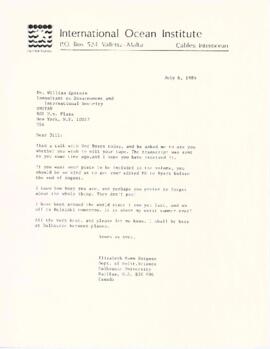 Correspondence between Elisabeth Mann Borgese and the United Nations Institute for Training and R...