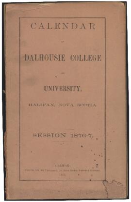 Calendar of Dalhousie College and University, Halifax, Nova Scotia : session 1876-1877
