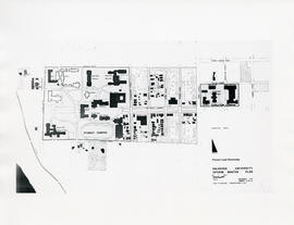 Photograph of a drawing of land ownership around the Studley and Carleton campuses