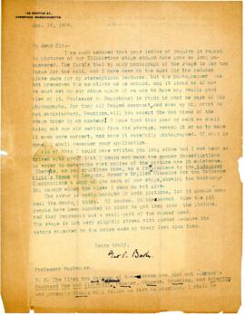 Correspondence between George P. Baker and A. MacMechan