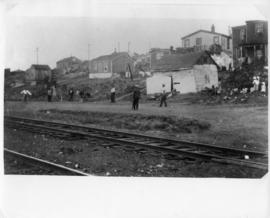 Photograph of men playing baseball in Africville