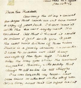 Correspondence between Thomas Head Raddall and Theodore Roosevelt