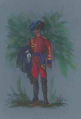 Costume design for two courtiers with Alonza