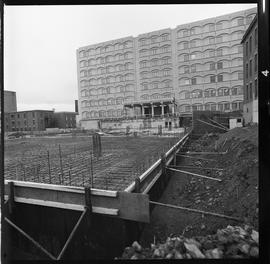 Photograph of the construction of the Children’s Hospital by McDonald Construction
