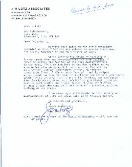 Correspondence between Thomas Head Raddall and Jim Lotz
