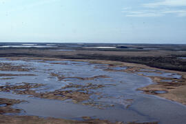 Photograph of a view from the top of Split Pingo, near Tuktoyaktuk, Northwest Territories