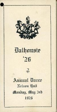 Dance card for the Class of '26 annual dance