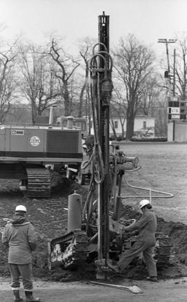 Photograph of an excavation for a heating system