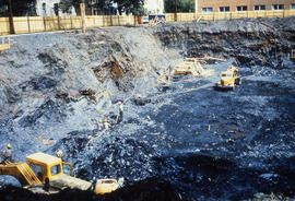 Photograph of the construction of the Tupper Building, digging sub-basement