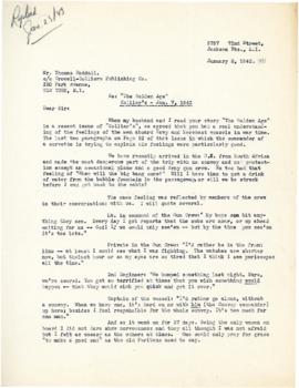 Correspondence between Thomas Head Raddall and Mildred C. Rapp