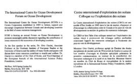 Forum on ocean development conference