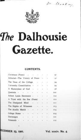 The Dalhousie Gazette, Volume 34, Issue 4