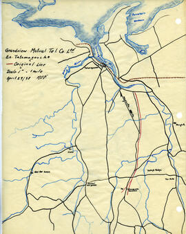 Map of Grandview Mutual Telephone Company's telephone line