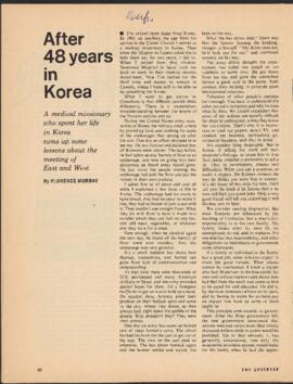 After 48 years in Korea : a medical missionary who spent her life in Korea sums up some lessons a...