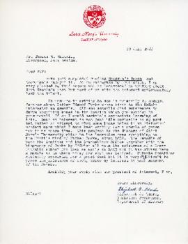 Correspondence between Thomas Head Raddall and Elizabeth A. Chard